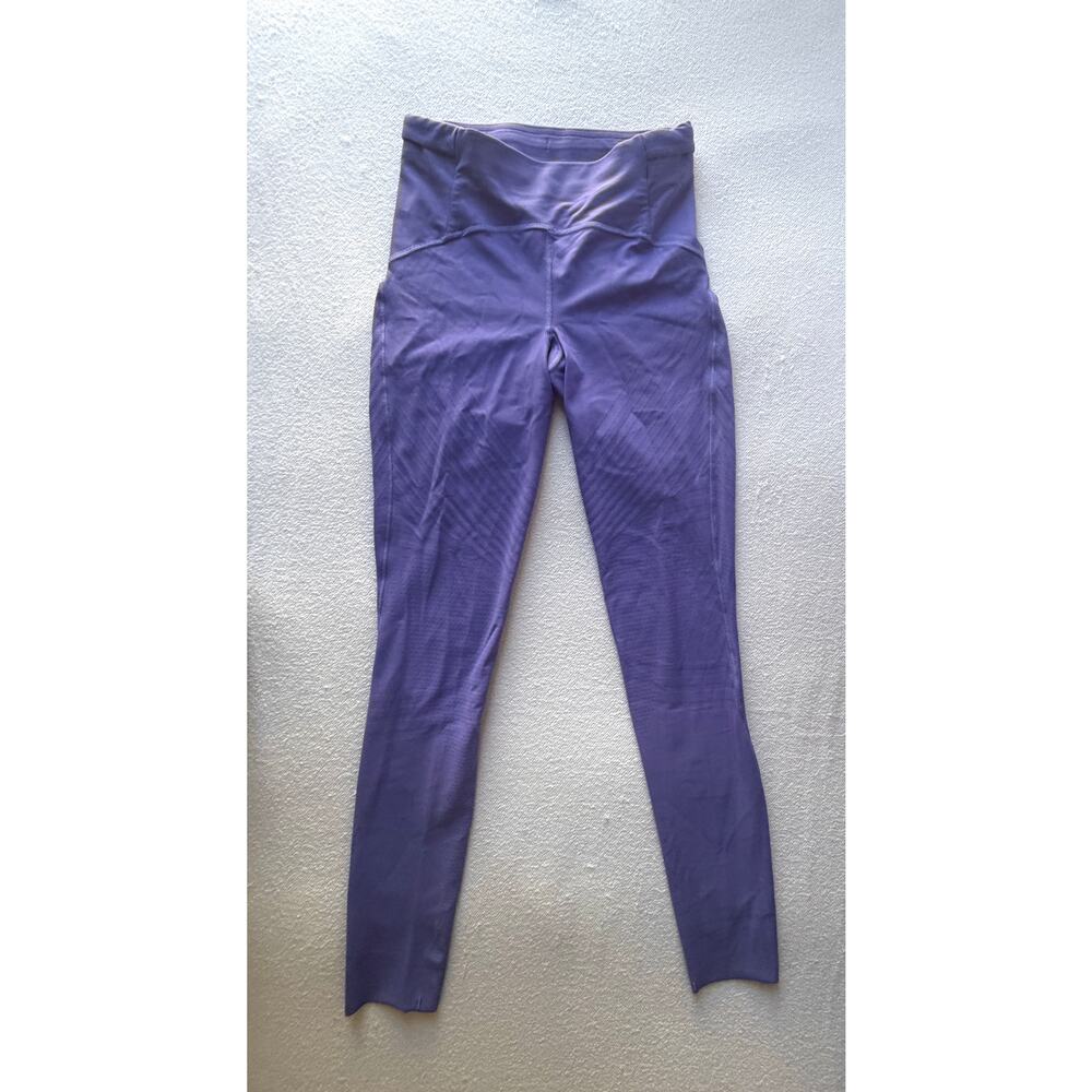 Lululemon Fast and Free Leggings Purple Sz 6 High Rise 25” Running Reflective